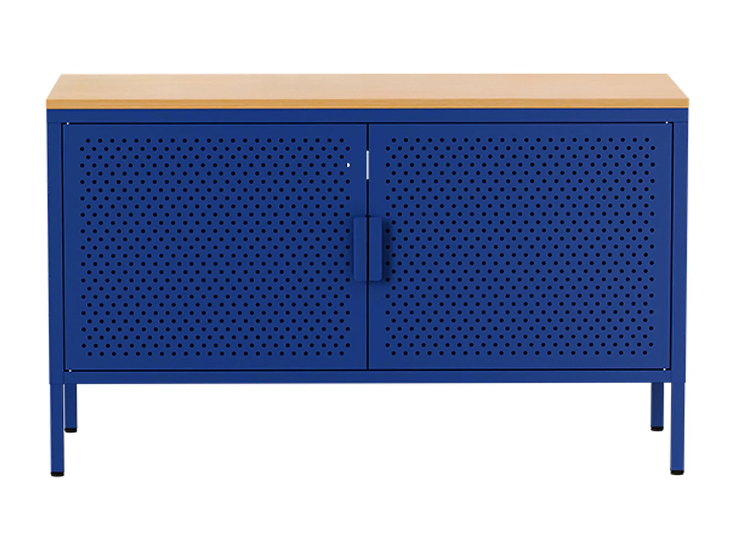 Buffet moderne 2 portes L100 cm en métal bleu foncé