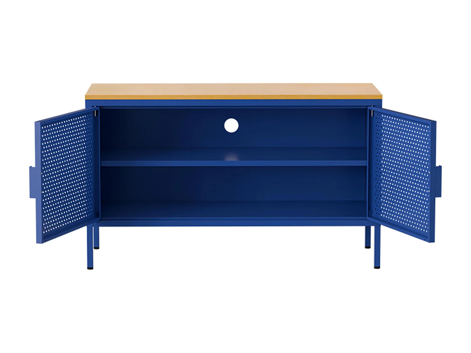 Buffet moderne 2 portes L100 cm en métal bleu foncé