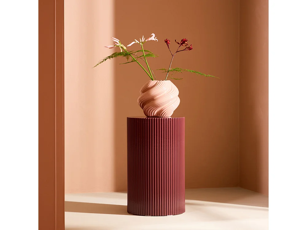 Table d'Appoint Nervurée "Lenox" 50cm Bordeaux