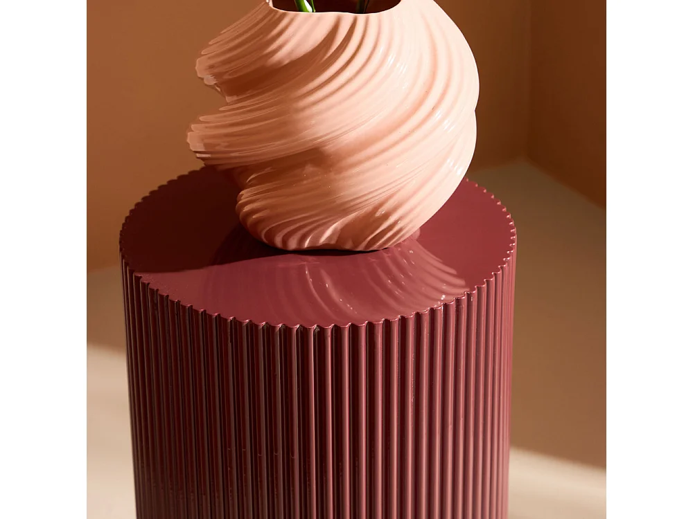 Table d'Appoint Nervurée "Lenox" 50cm Bordeaux