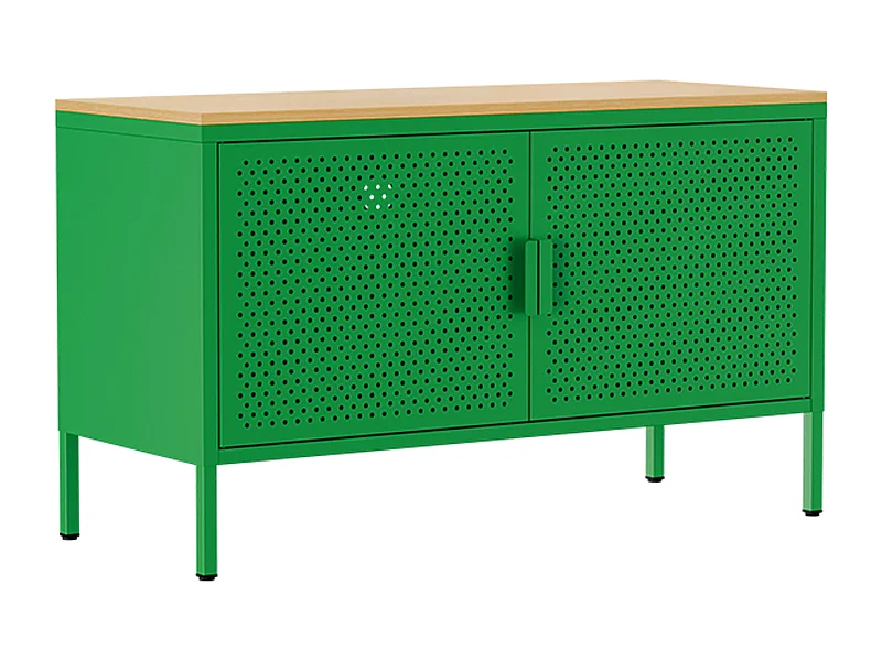 Moderne buffetkast met 2 deuren L100 cm van groen metaal