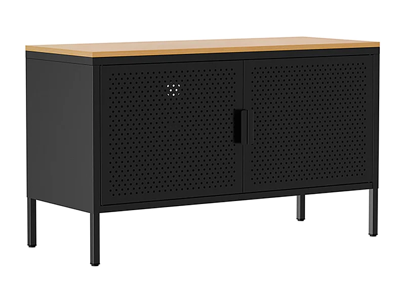 Buffet moderne 2 portes L100 cm en métal noir