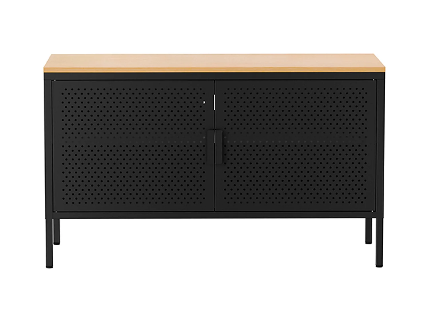 Buffet moderne 2 portes L100 cm en métal noir