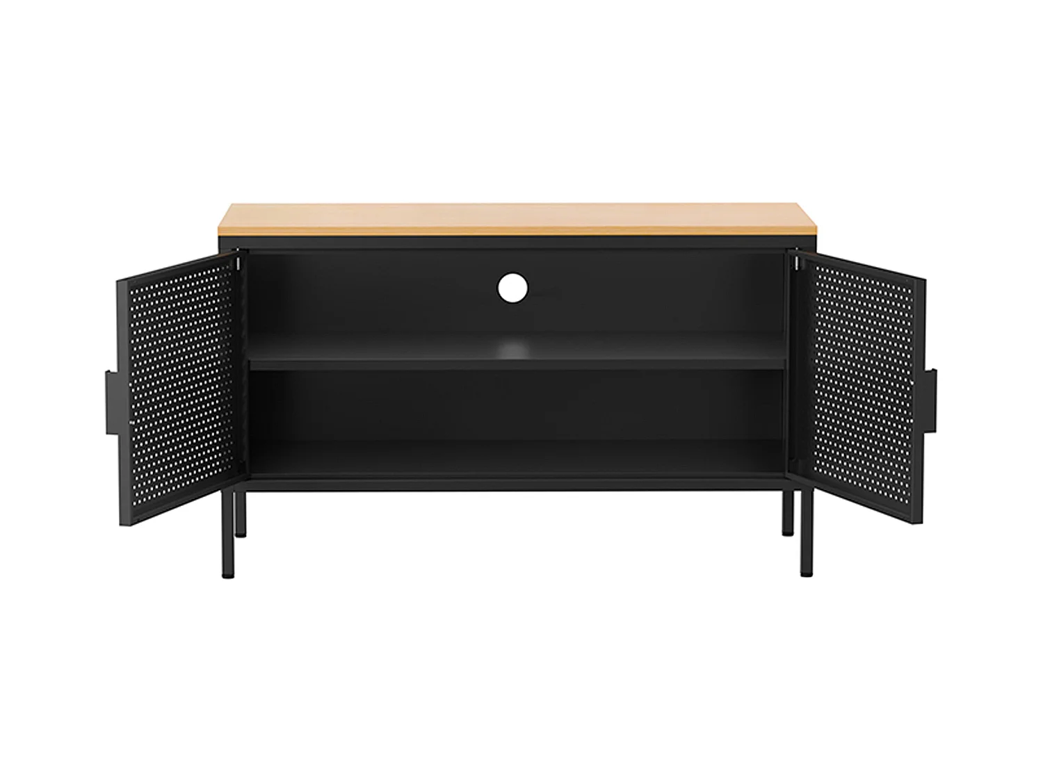 Buffet moderne 2 portes L100 cm en métal noir