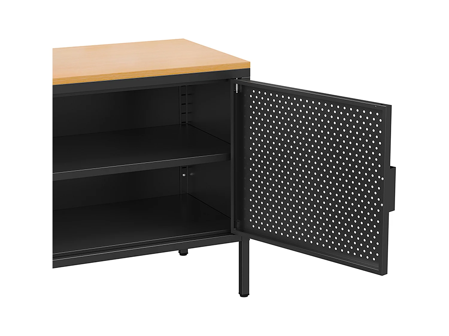 Buffet moderne 2 portes L100 cm en métal noir