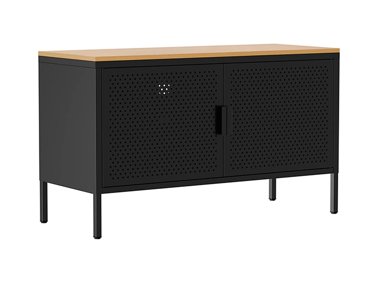 Buffet moderne 2 portes L100 cm en métal noir