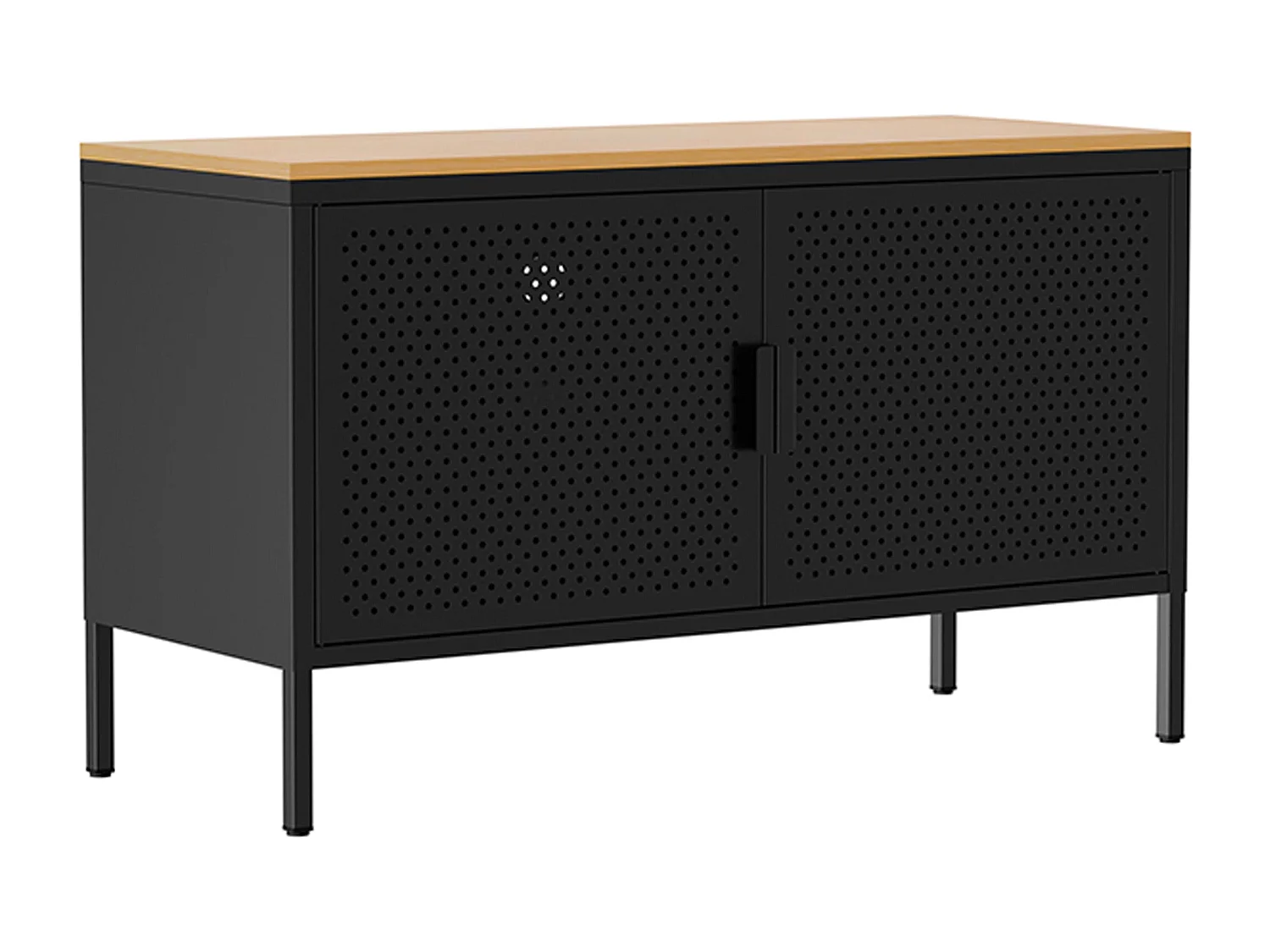 Buffet moderne 2 portes L100 cm en métal noir