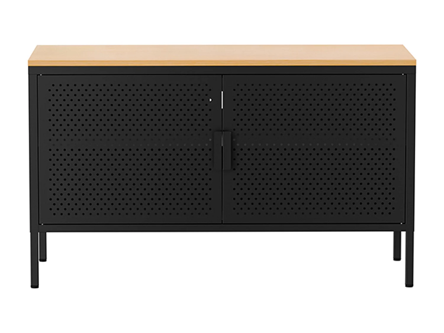 Buffet moderne 2 portes L100 cm en métal noir