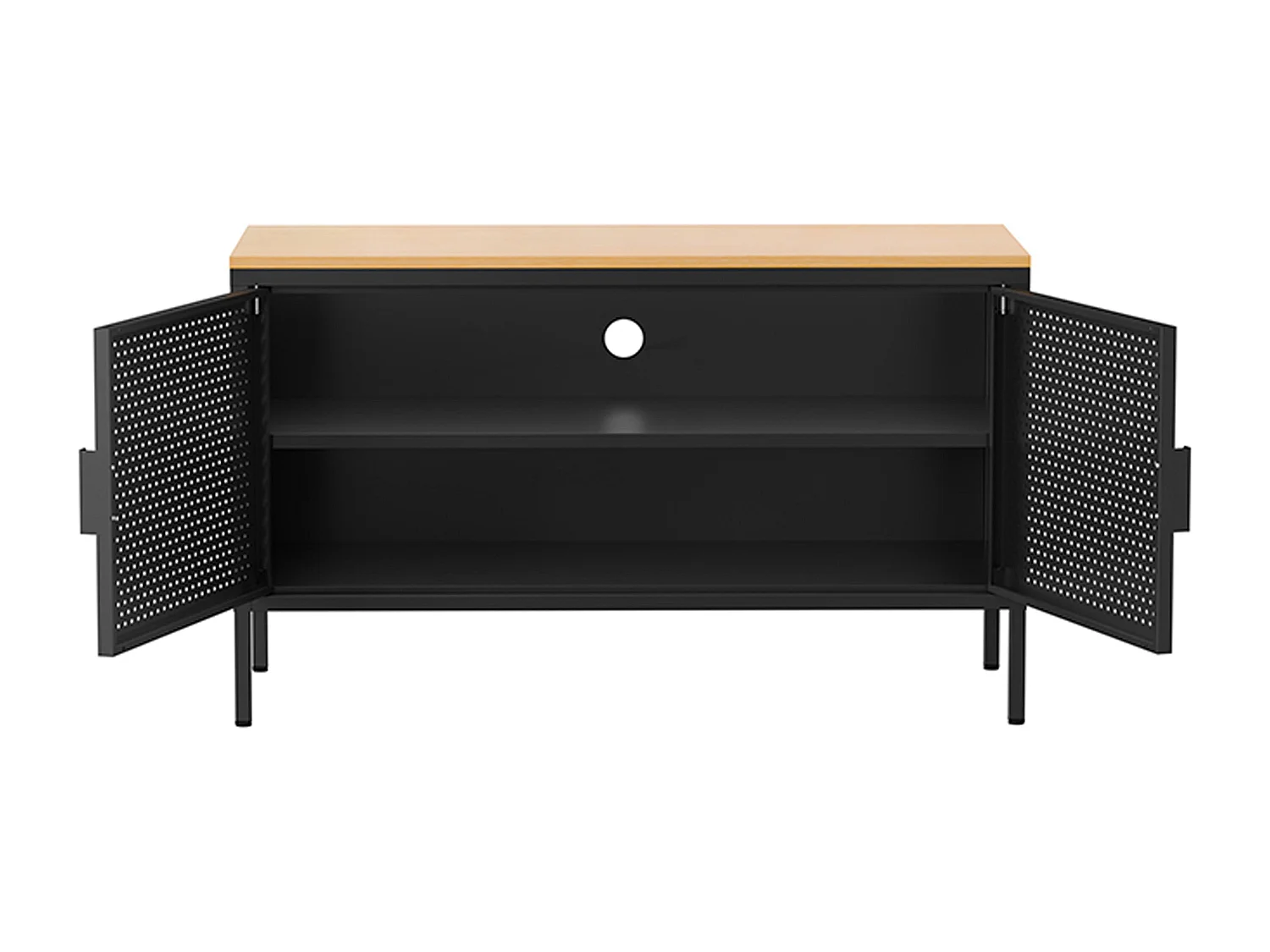 Buffet moderne 2 portes L100 cm en métal noir