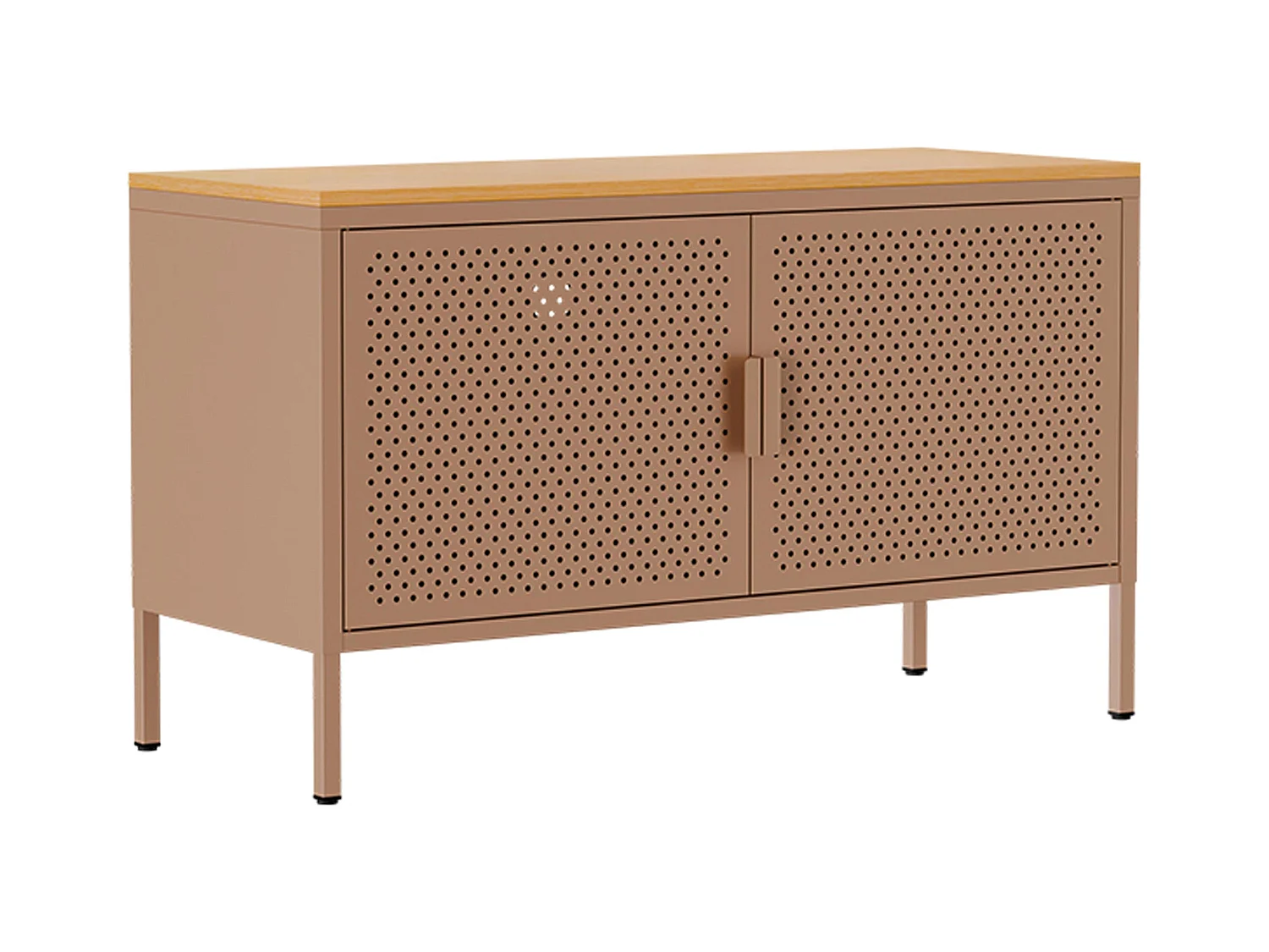 Buffet moderne 2 portes L100 cm en métal marron