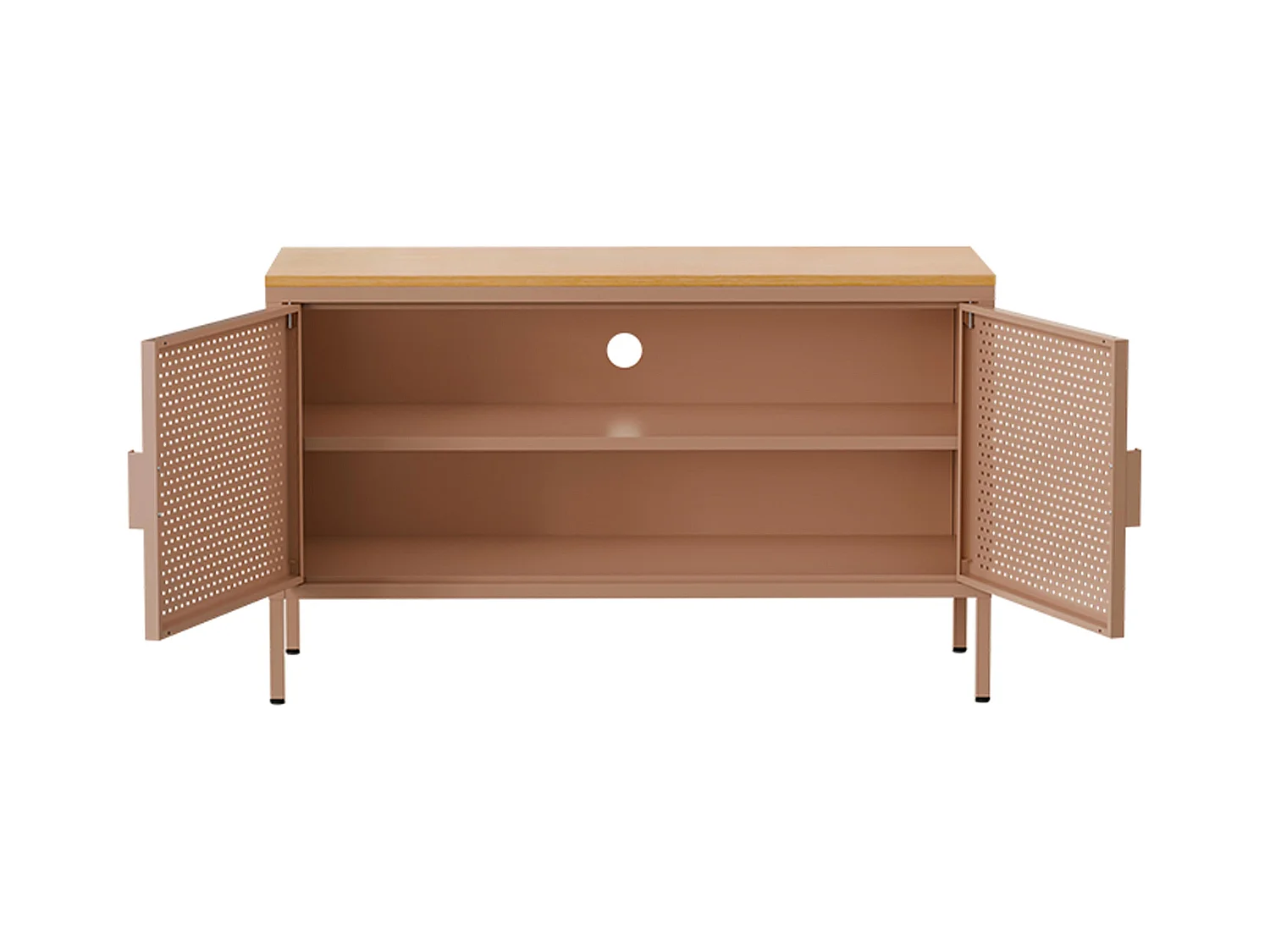Buffet moderne 2 portes L100 cm en métal marron