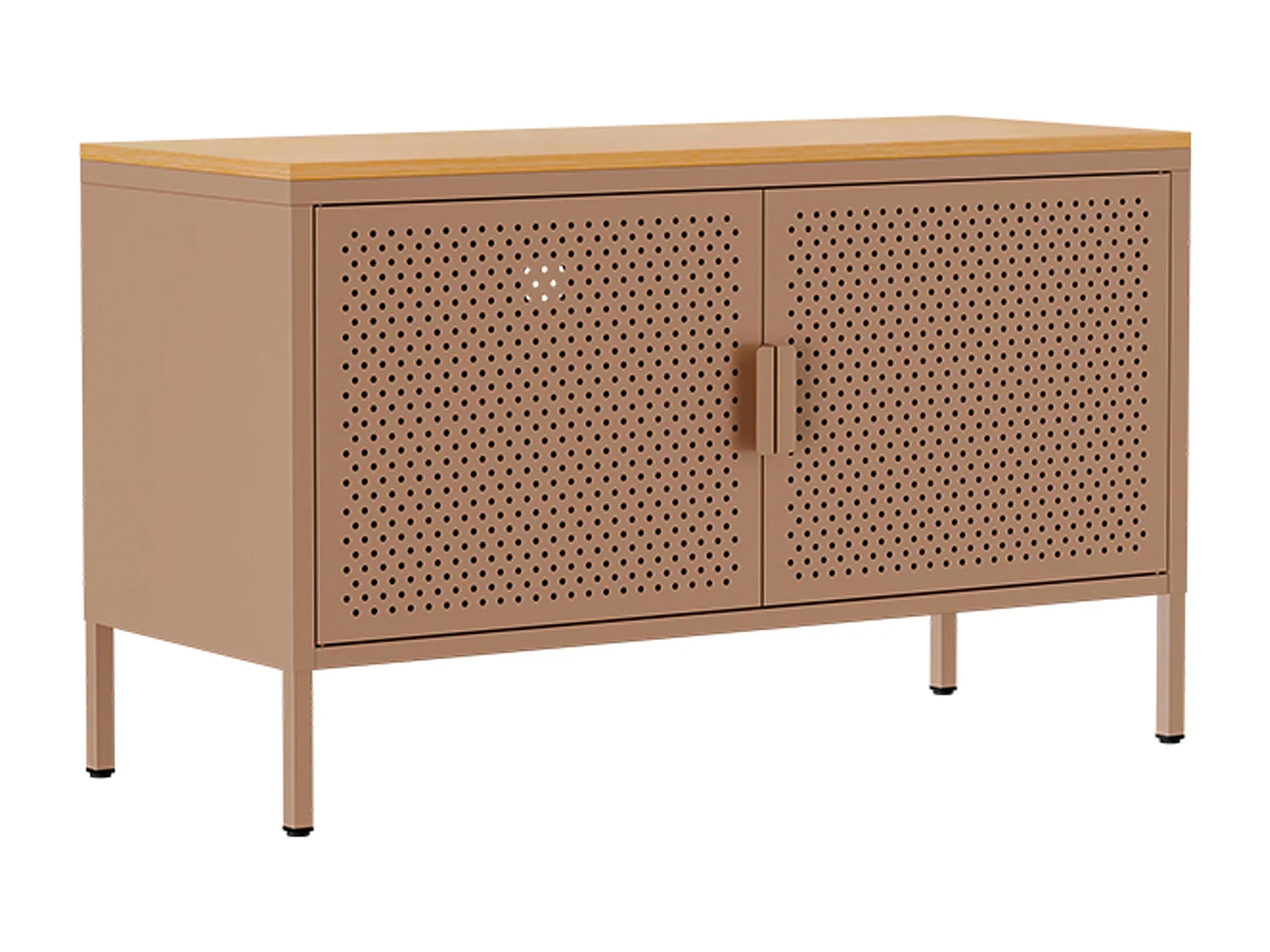 Buffet moderne 2 portes L100 cm en métal marron