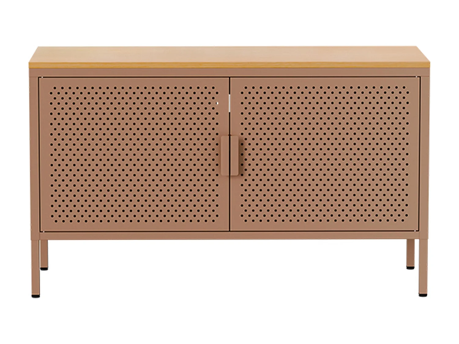 Buffet moderne 2 portes L100 cm en métal marron