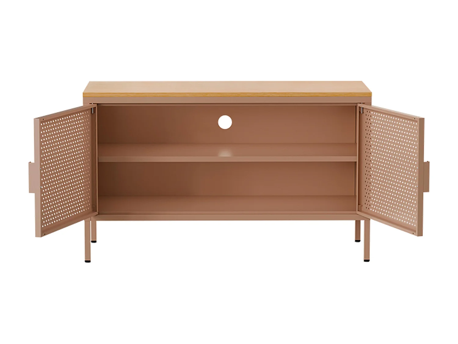 Buffet moderne 2 portes L100 cm en métal marron
