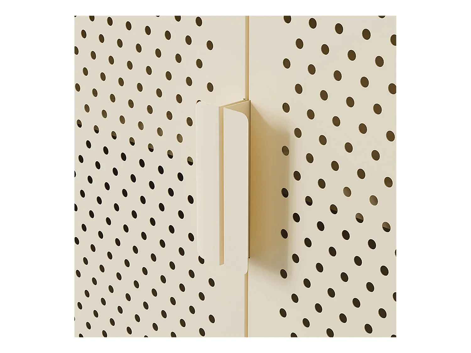 Buffet moderne 2 portes L100 cm en métal écru