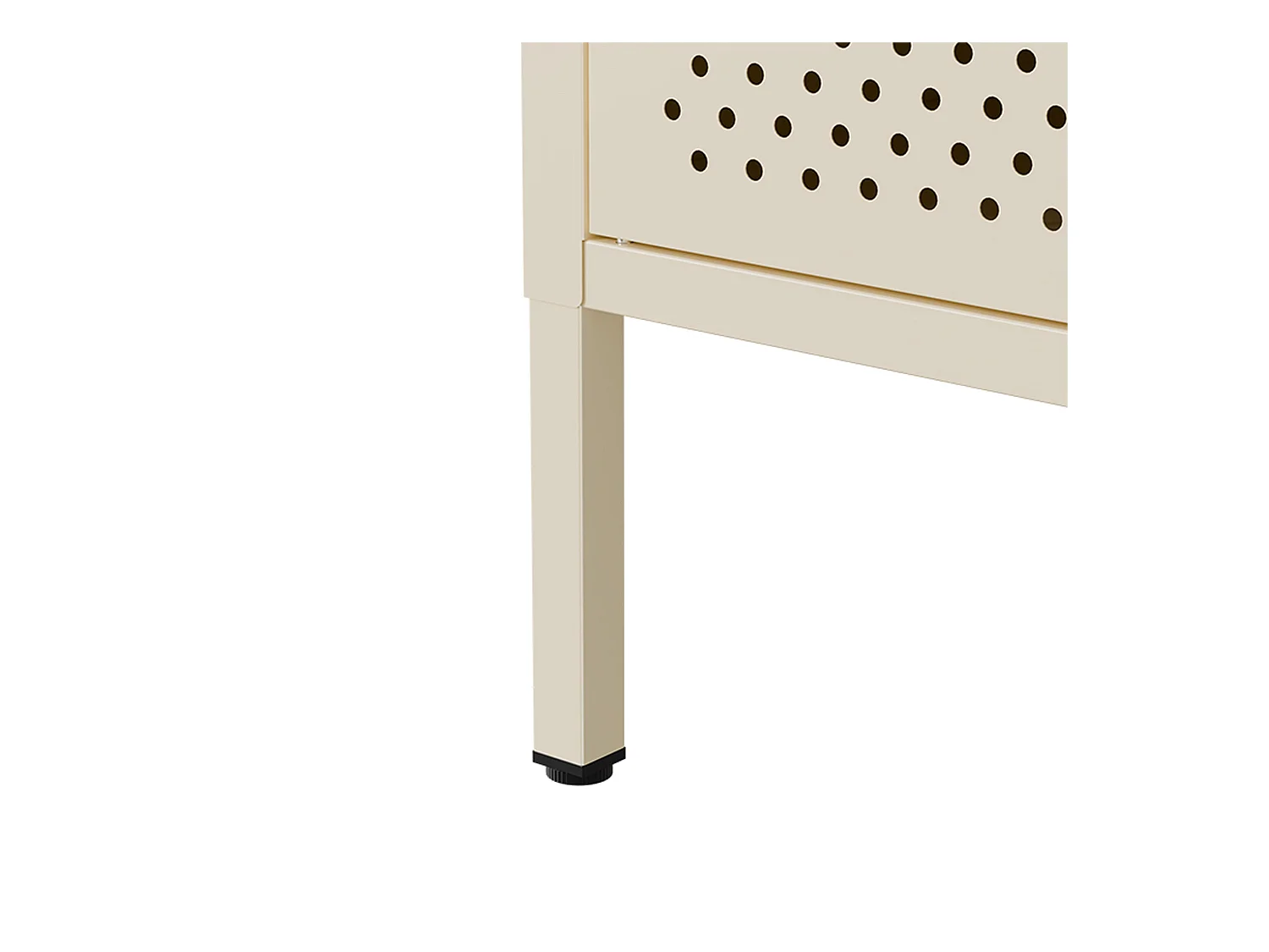 Buffet moderne 2 portes L100 cm en métal écru