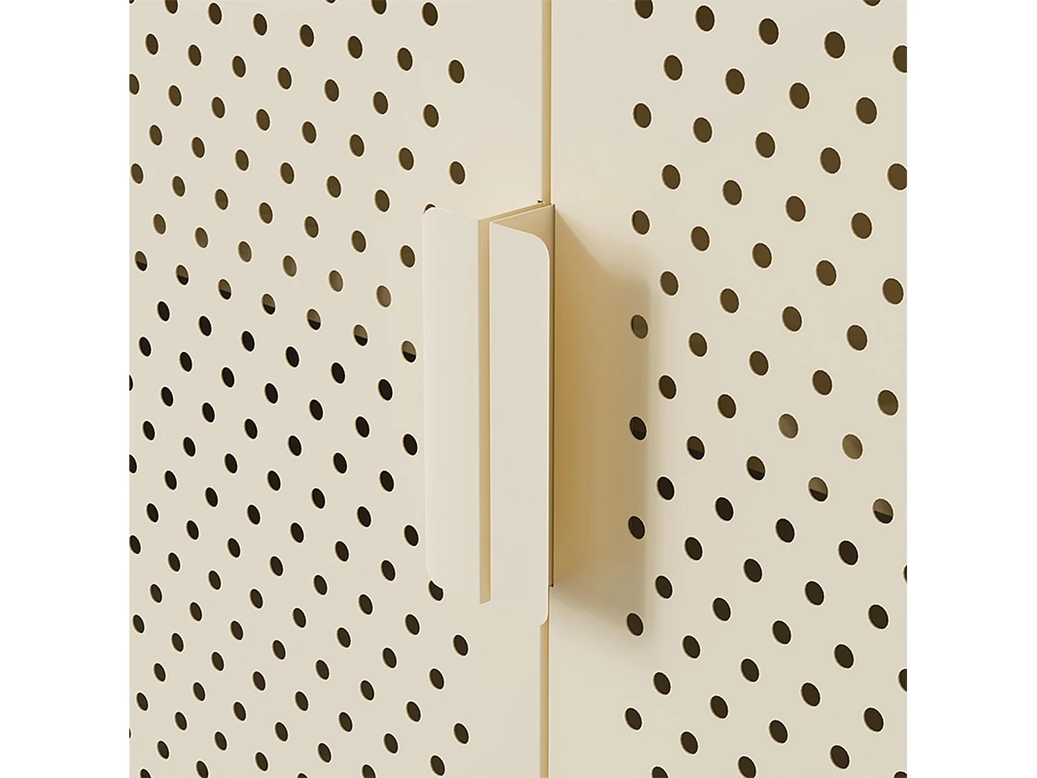 Buffet moderne 2 portes L100 cm en métal écru