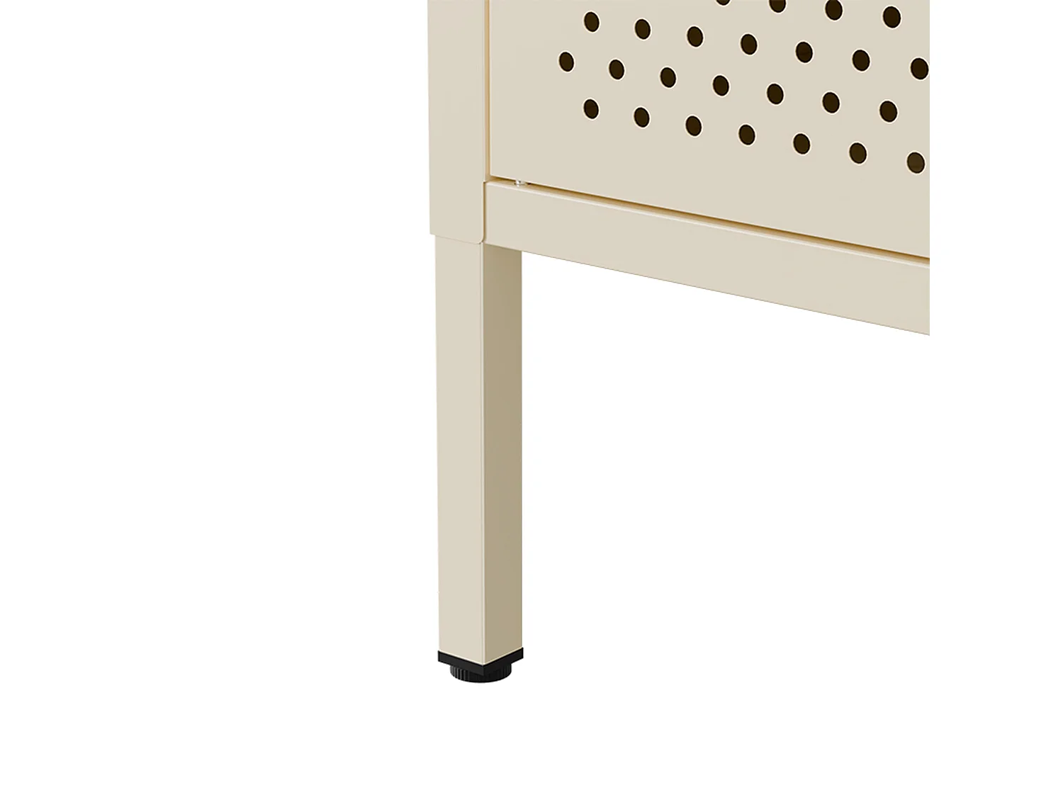 Buffet moderne 2 portes L100 cm en métal écru