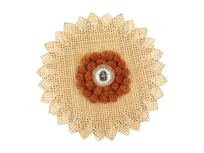 Now's Home - Applique En Bambou Naturel Tresse 50x50x3cm Daisy