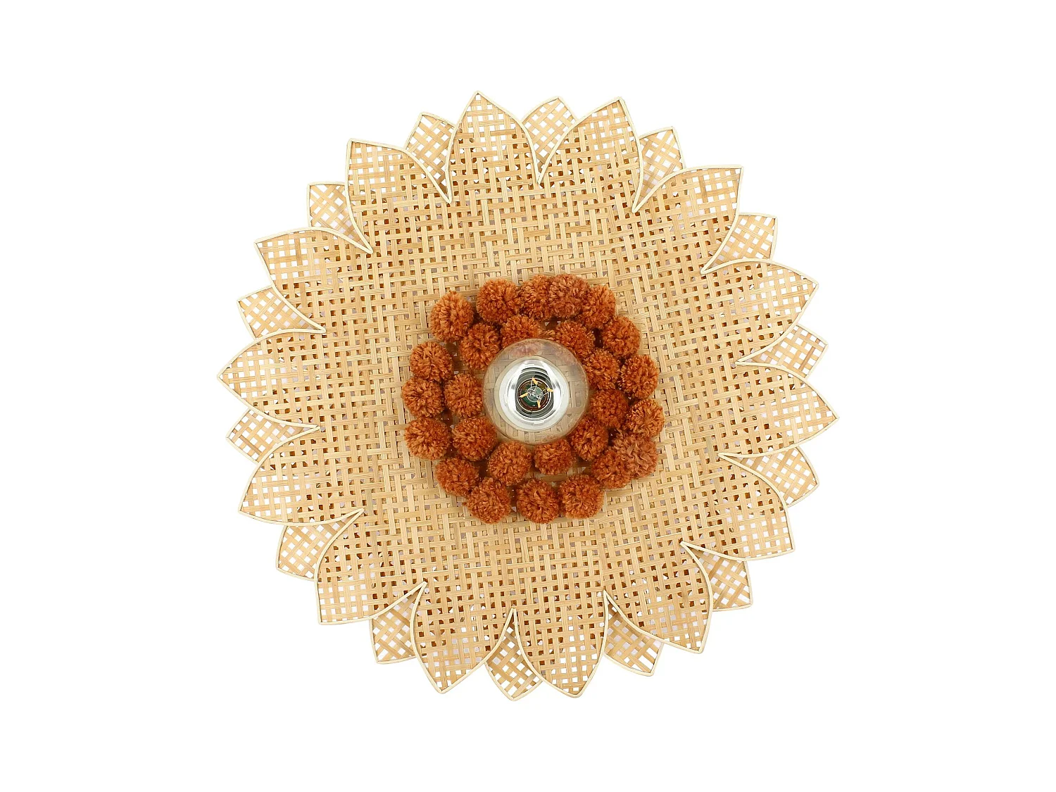 Now's Home - Applique En Bambou Naturel Tresse 50x50x3cm Daisy