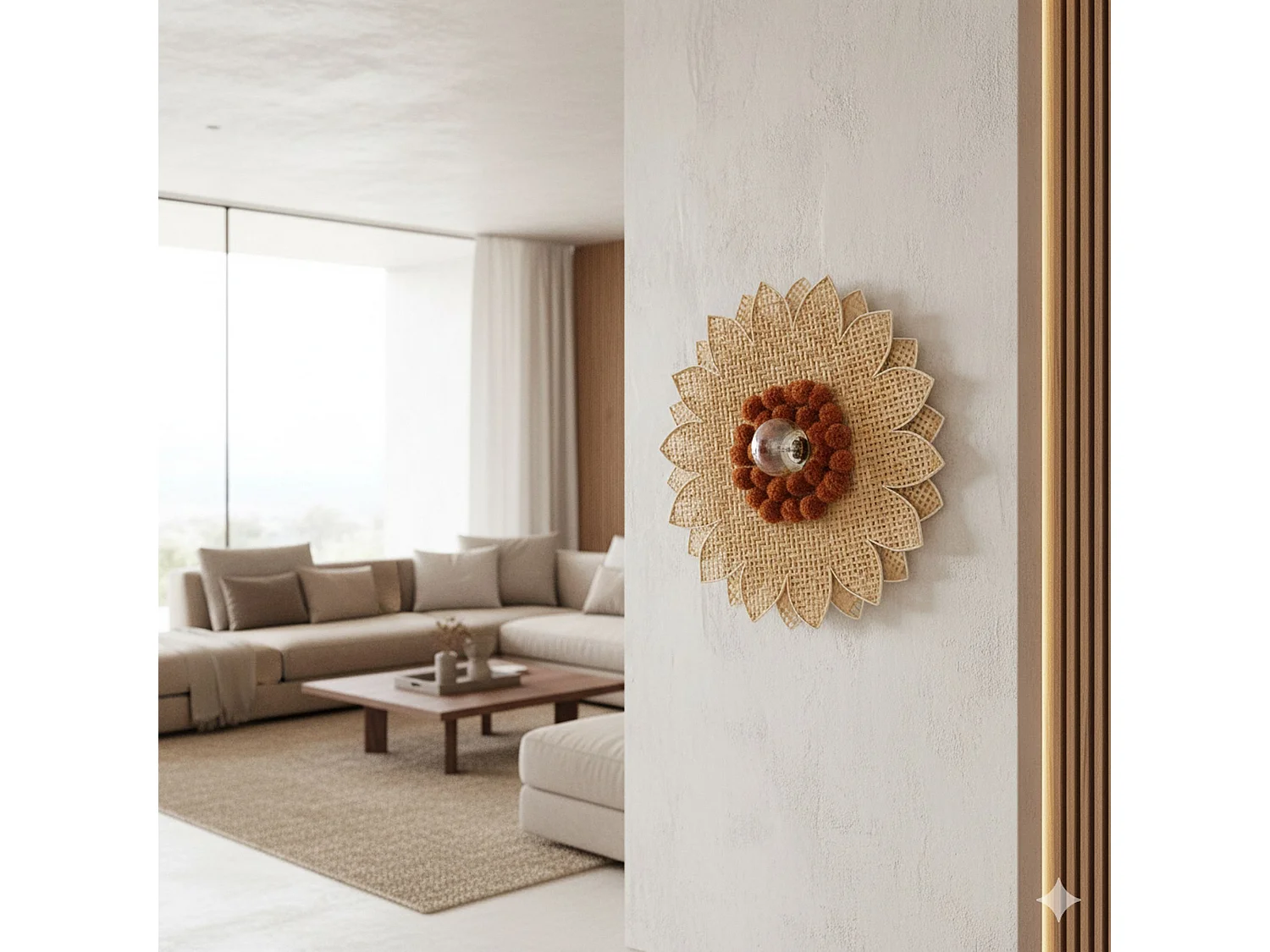 Now's Home - Applique En Bambou Naturel Tresse Daisy