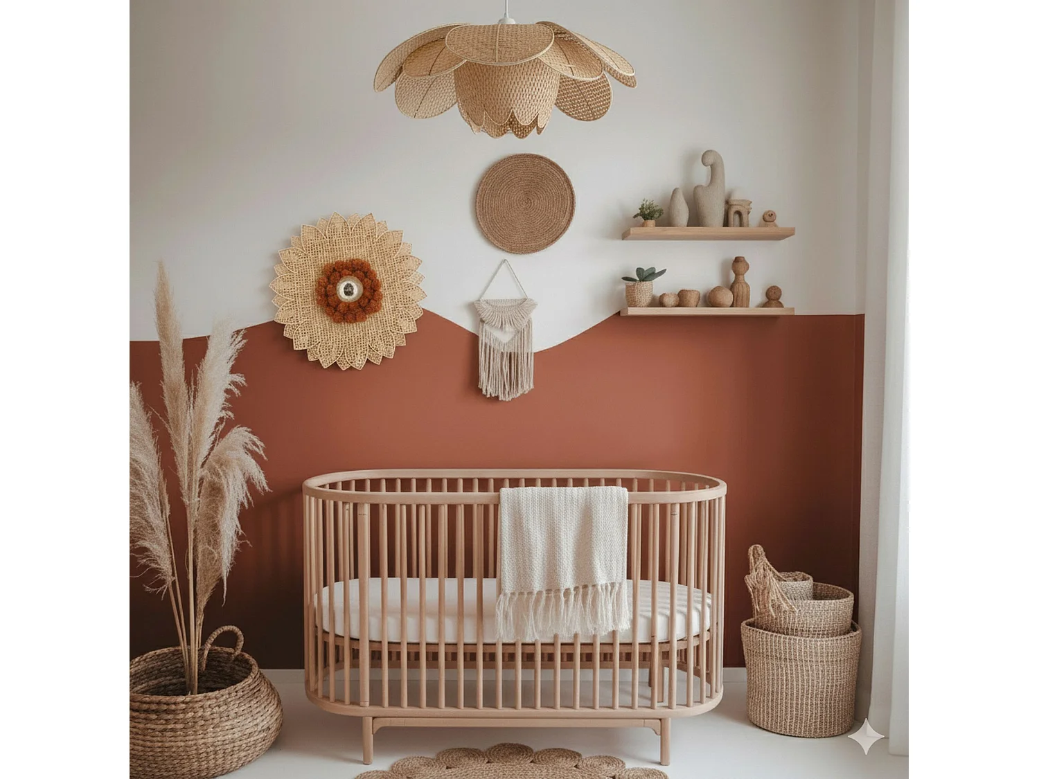 Now's Home - Applique En Bambou Naturel Tresse Daisy