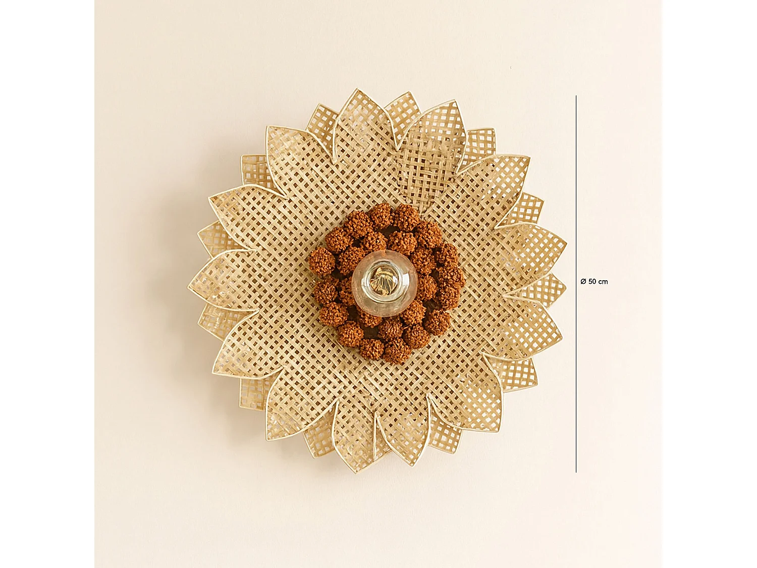 Now's Home - Applique En Bambou Naturel Tresse Daisy