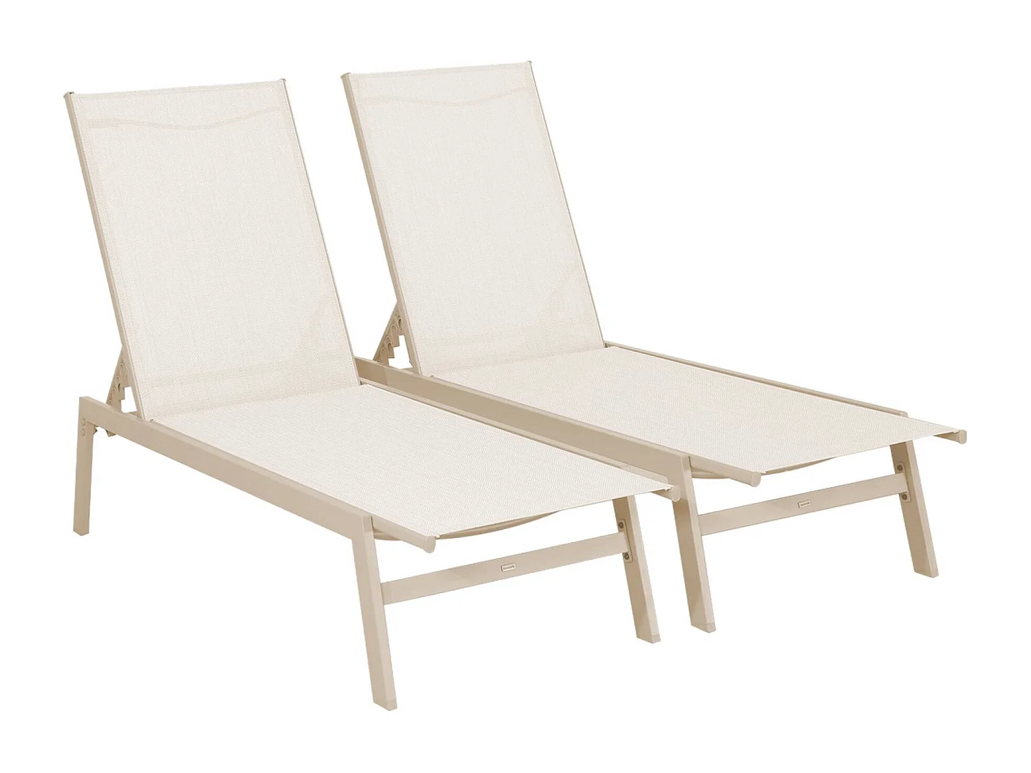 Tumbona de acero multi posiciones, set de 2 beige