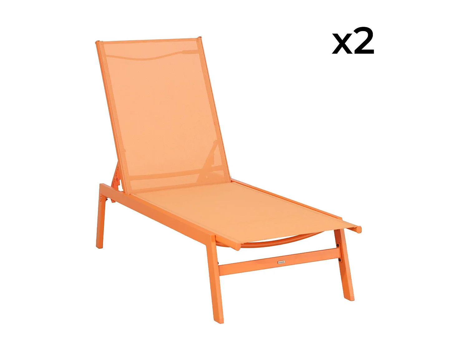 Tumbona de acero multi posiciones, set de 2 naranja