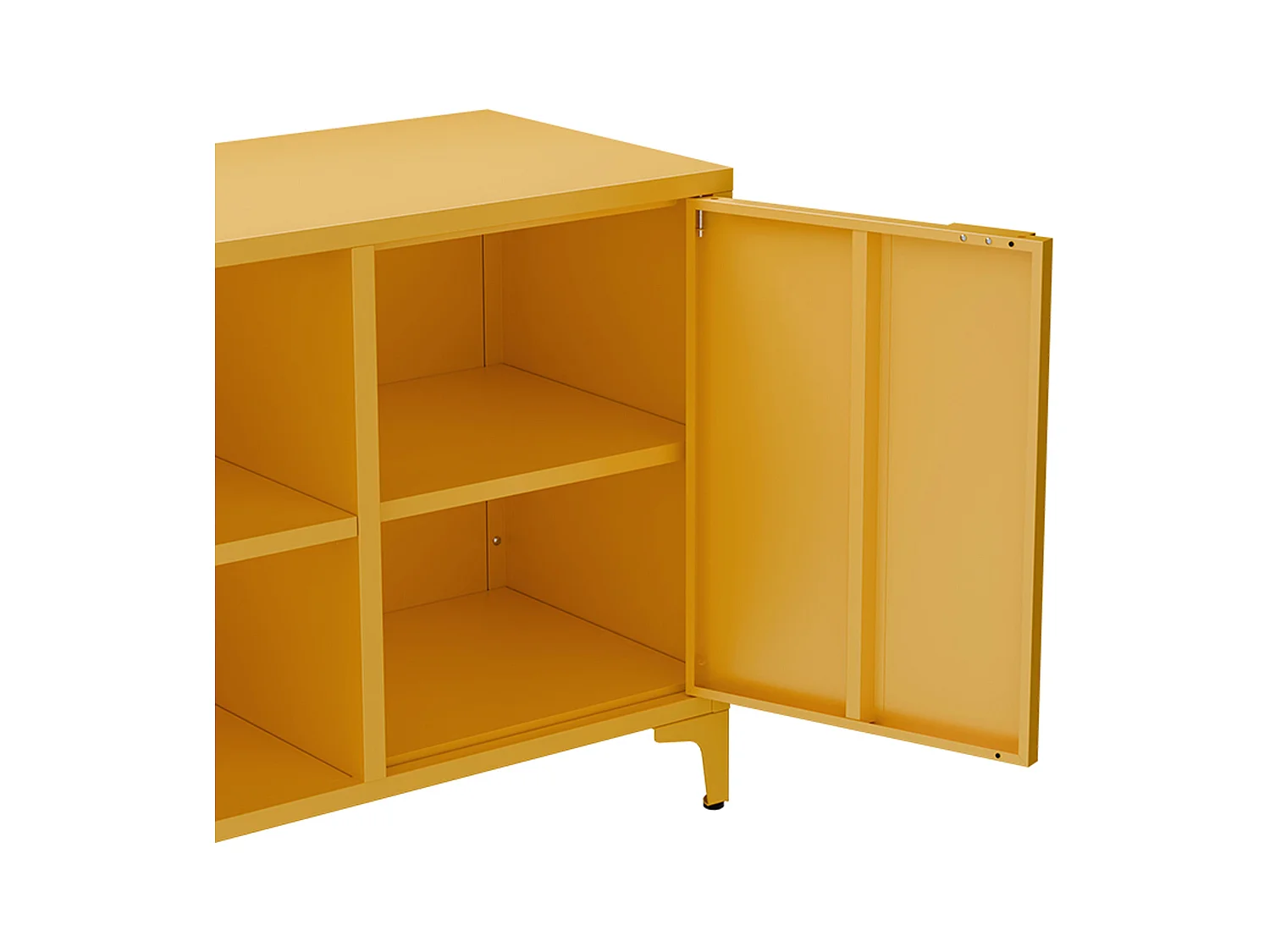 Buffet moderne 2 portes L120 cm en métal jaune