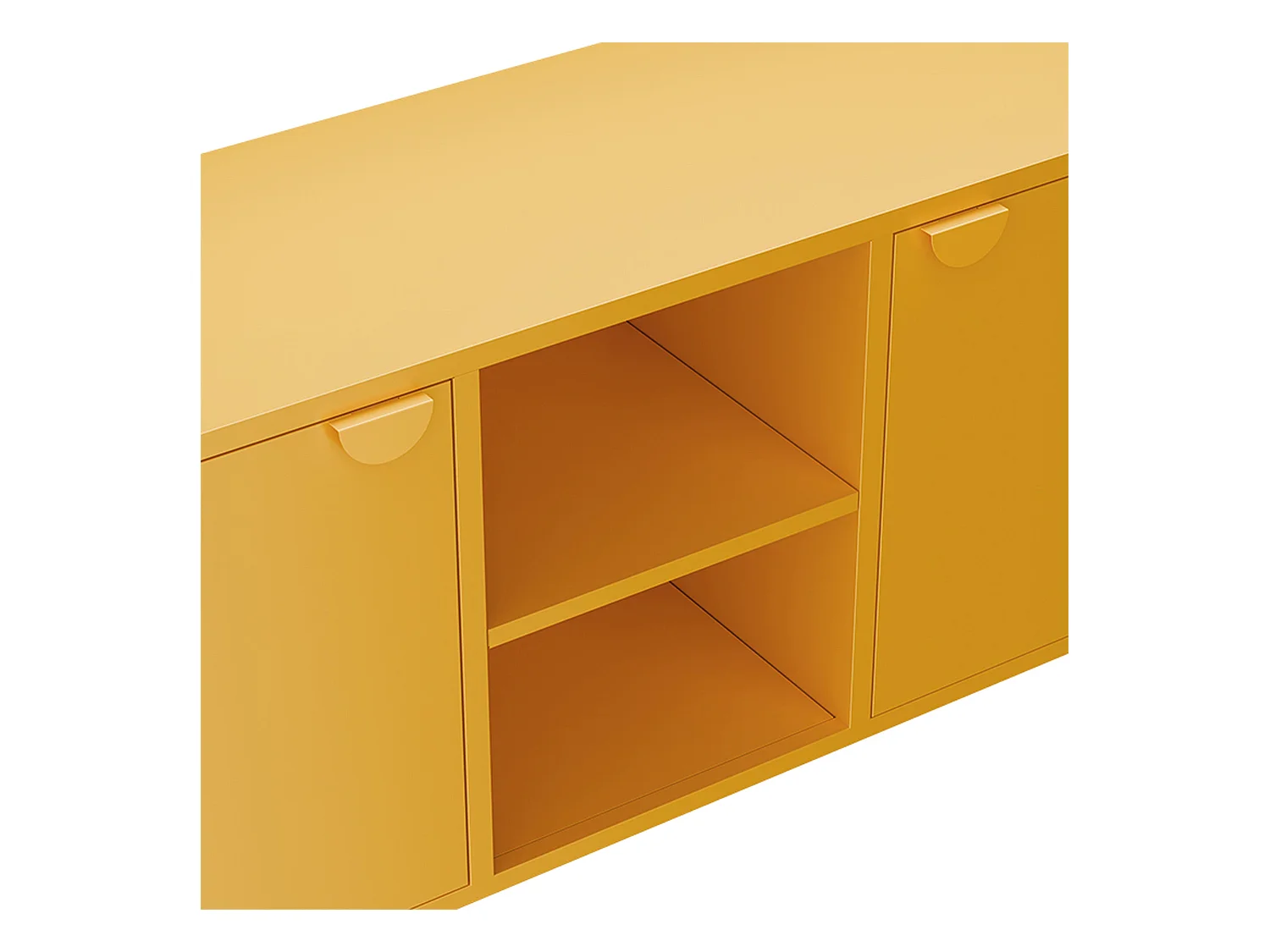 Buffet moderne 2 portes L120 cm en métal jaune
