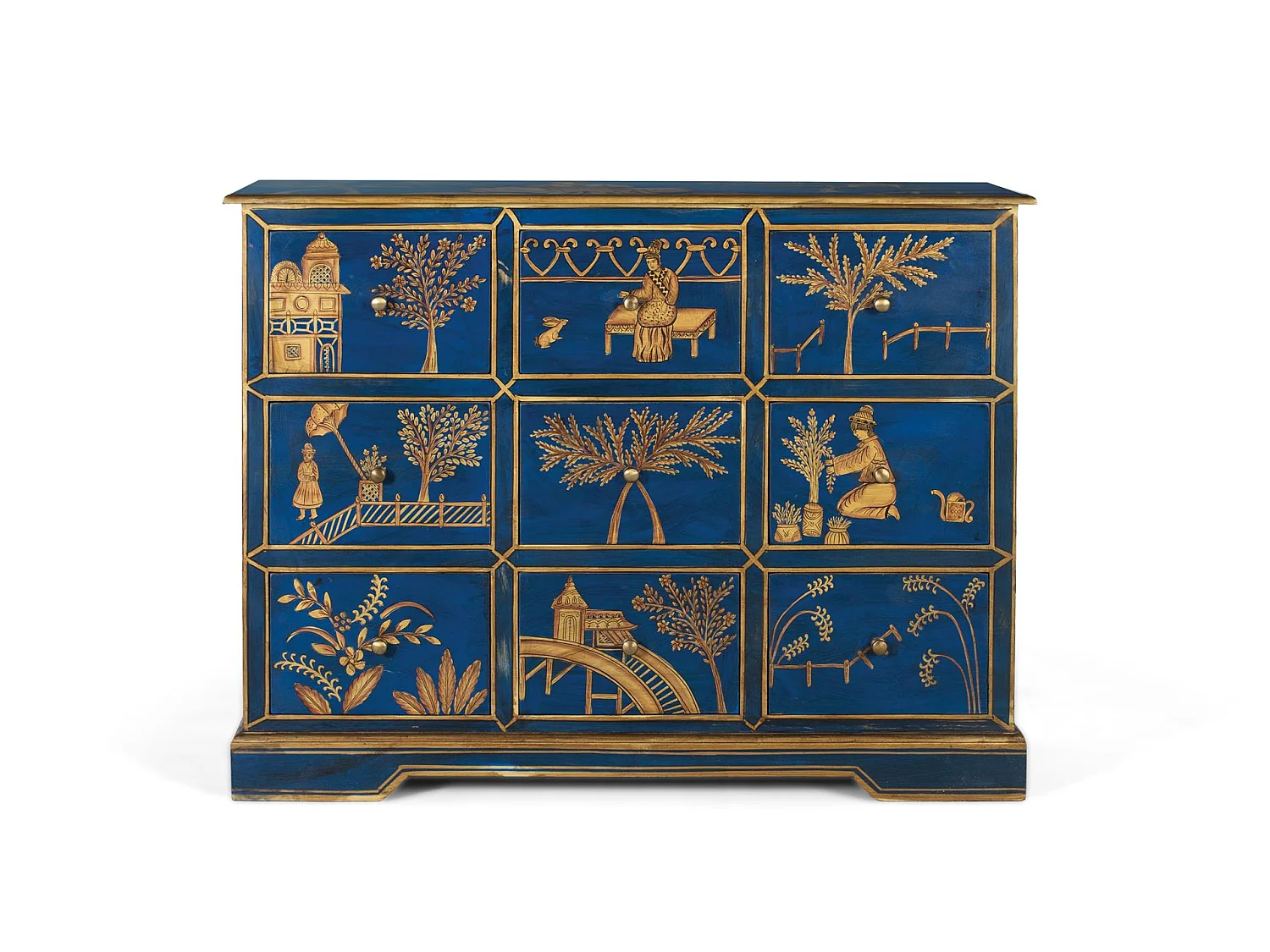 Commode van mangohout, 120 cm, klassieke moderne stijl - 90x120x40