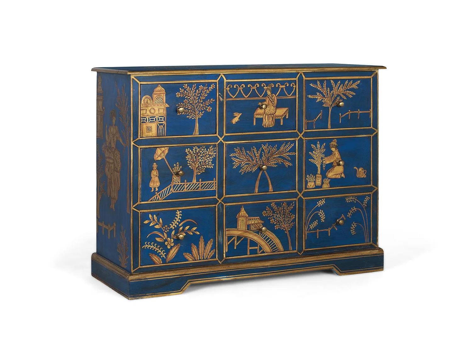 Commode van mangohout, 120 cm, klassieke moderne stijl - 90x120x40