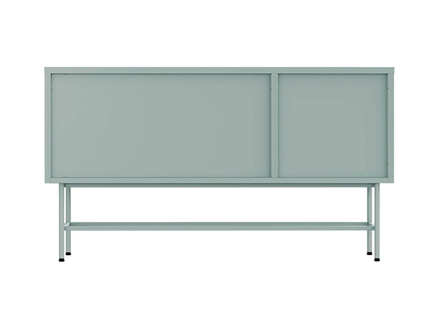 Buffet moderne 3 portes 120 cm en métal et verre vert sauge