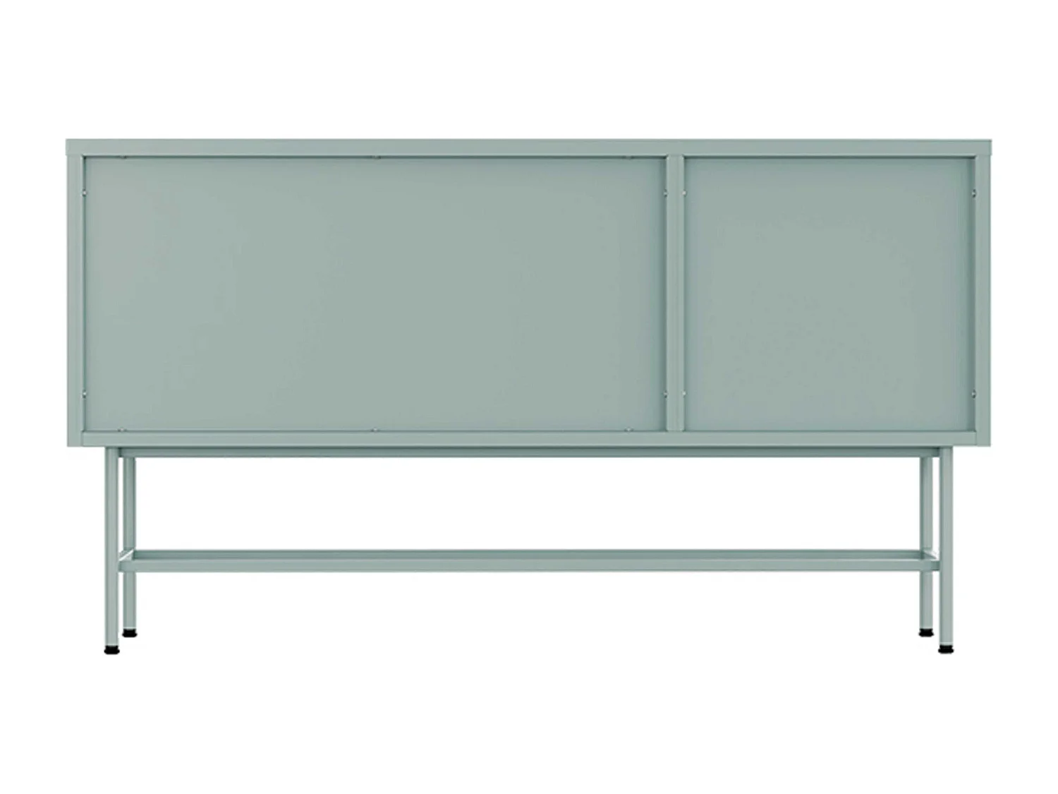 Buffet moderne 3 portes 120 cm en métal et verre vert sauge