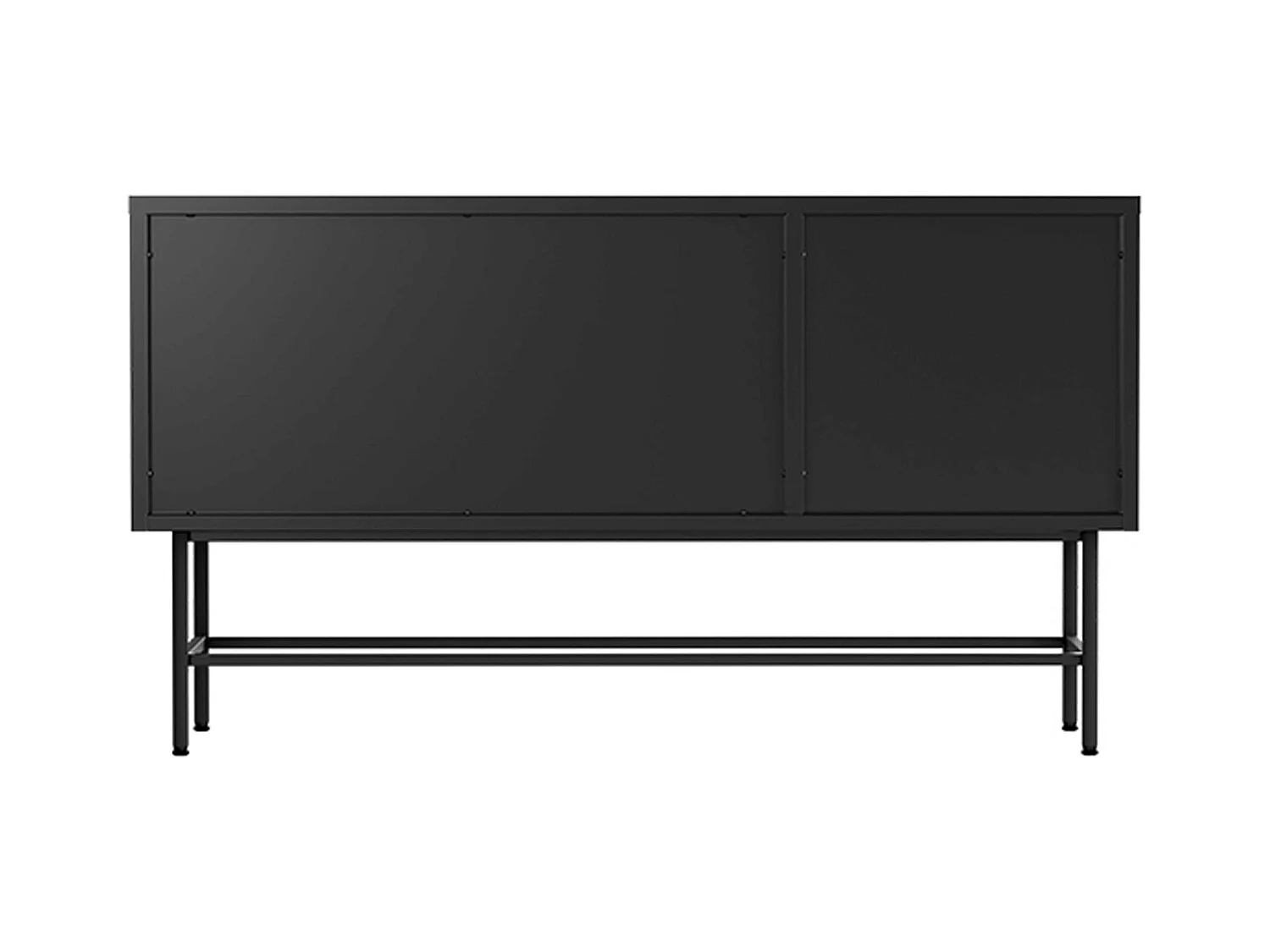 Modern 3-deurs dressoir 120 cm in metaal en zwart glas