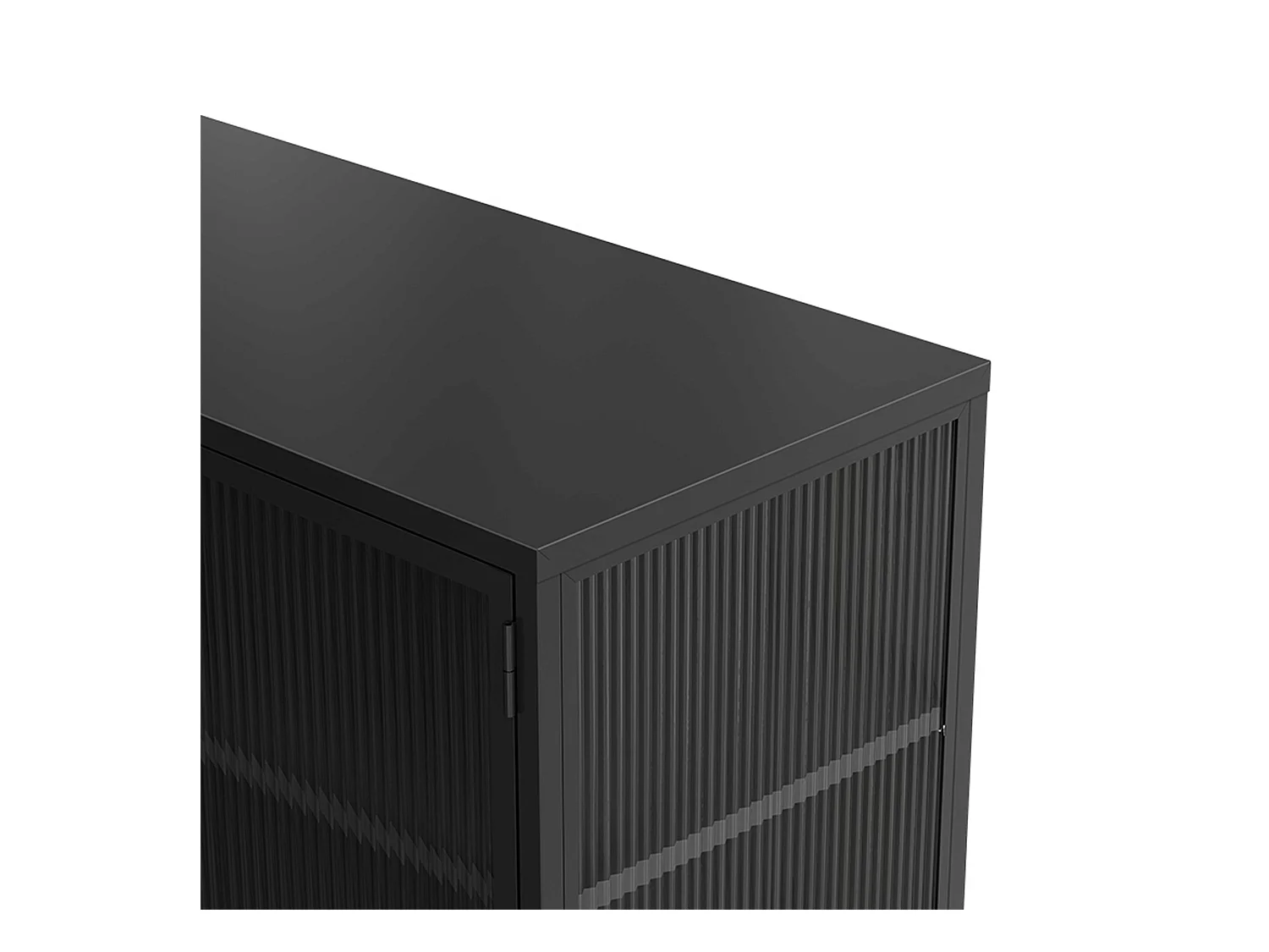 Modern 3-deurs dressoir 120 cm in metaal en zwart glas