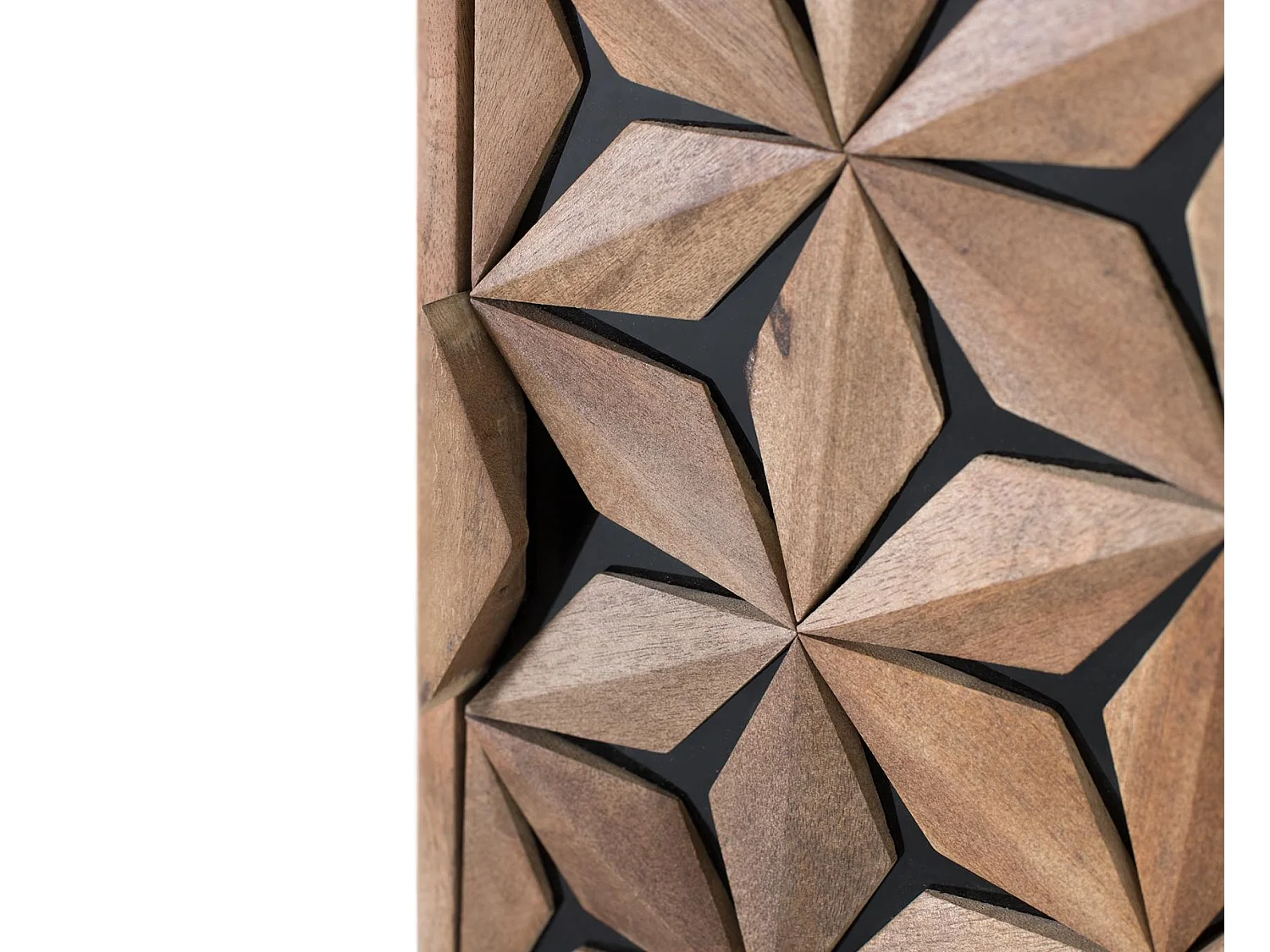 Buffet en bois de manguier massif et façade sculptée à la main