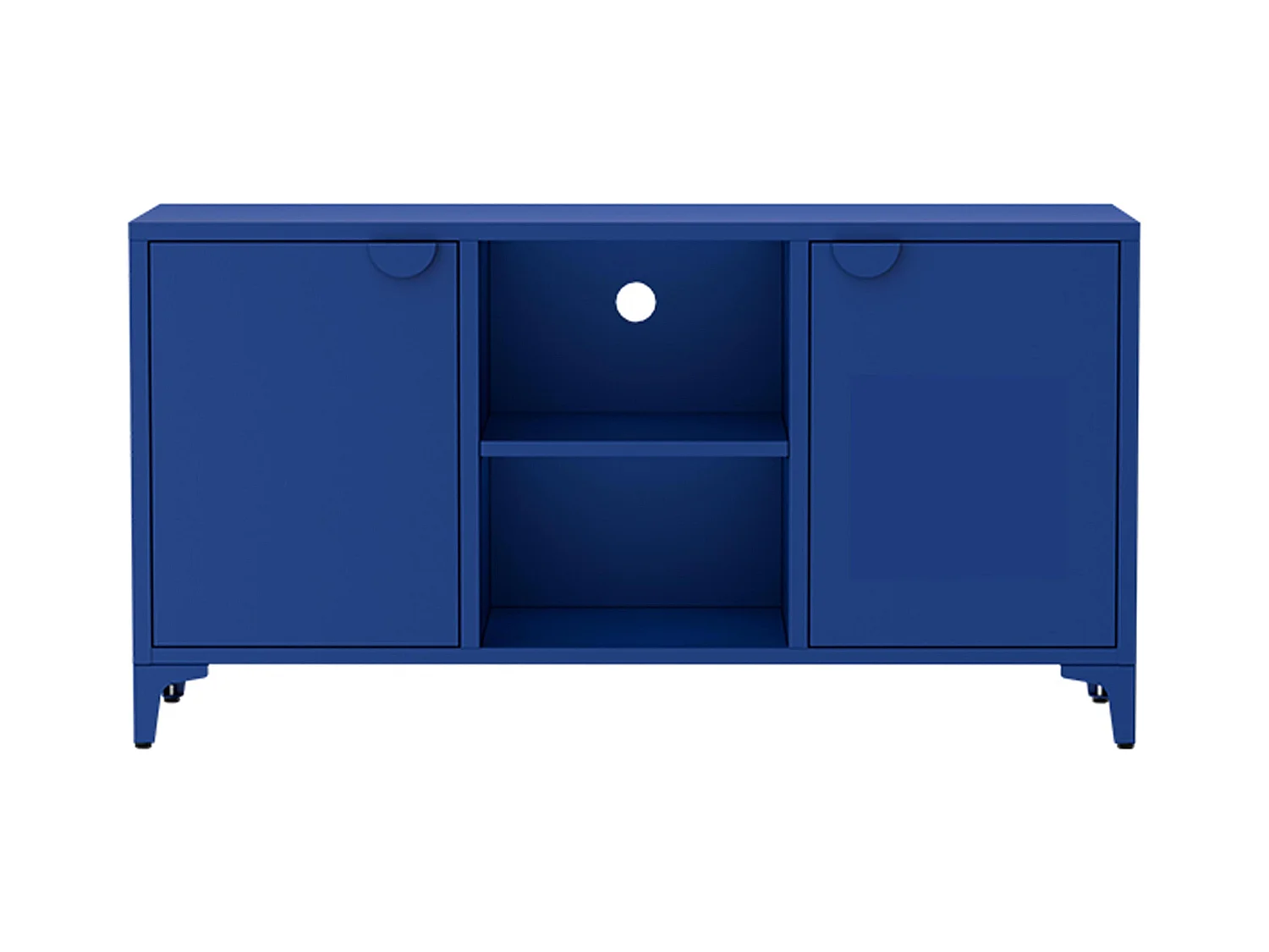 Buffet moderne 2 portes L120 cm en métal bleu foncé