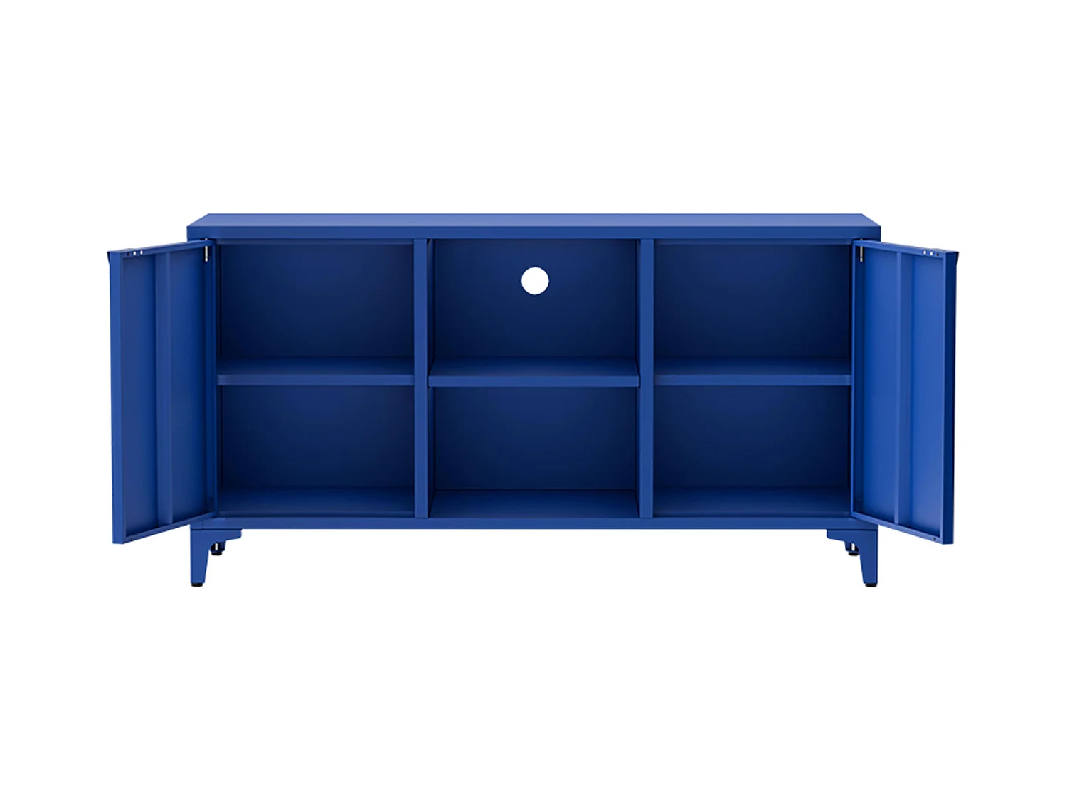 Buffet moderne 2 portes L120 cm en métal bleu foncé