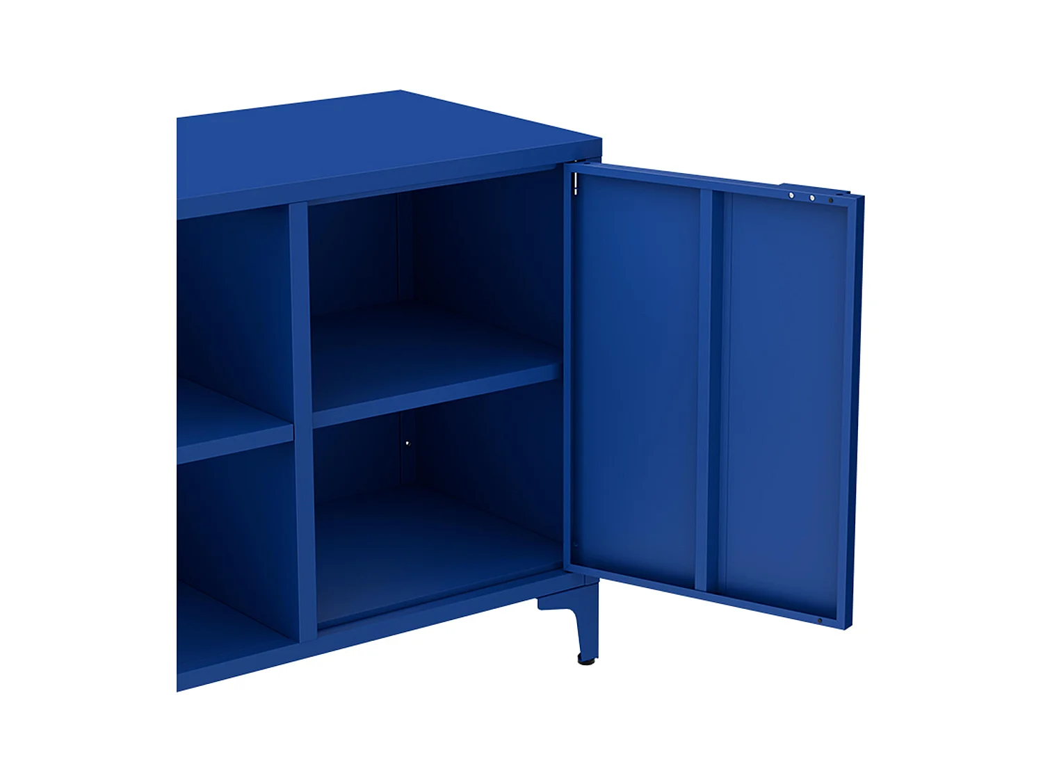 Buffet moderne 2 portes L120 cm en métal bleu foncé