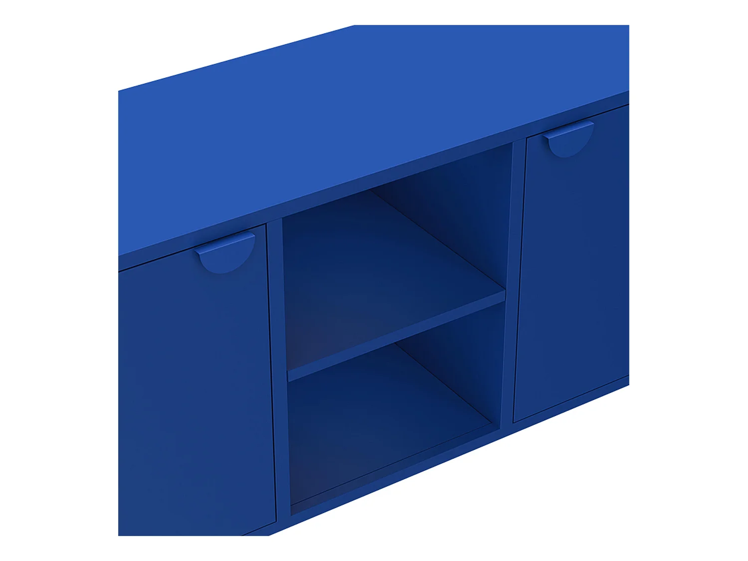 Buffet moderne 2 portes L120 cm en métal bleu foncé