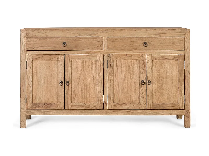 Credenza in legno massello di mindi realizzata a mano