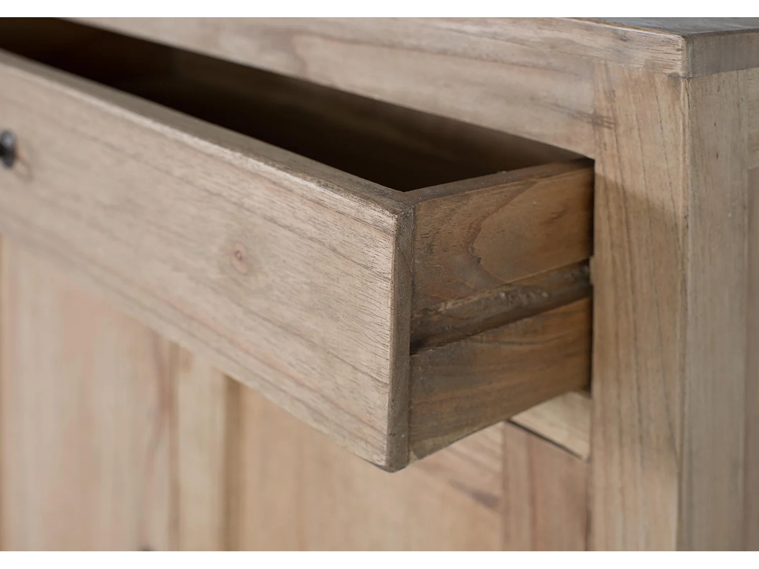 Bufet en Bois de Mindi Massif Fabriqué à la Main