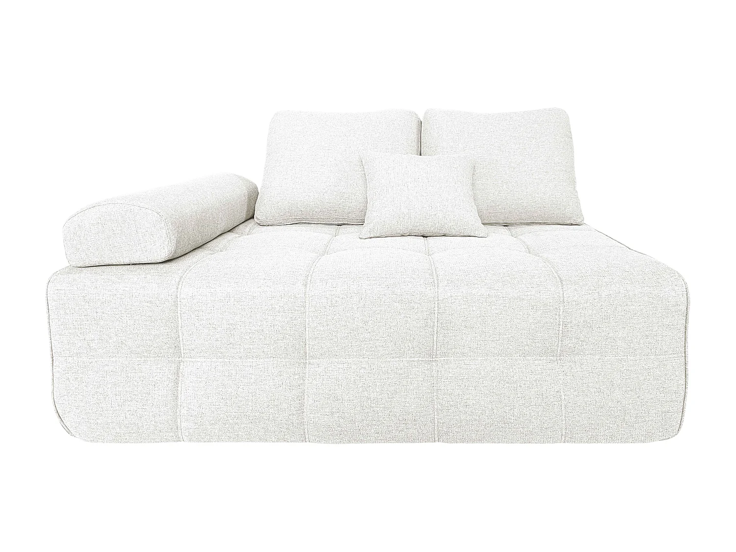 Canapé modulable 4 places en tissu avec pouf écru L 282 cm