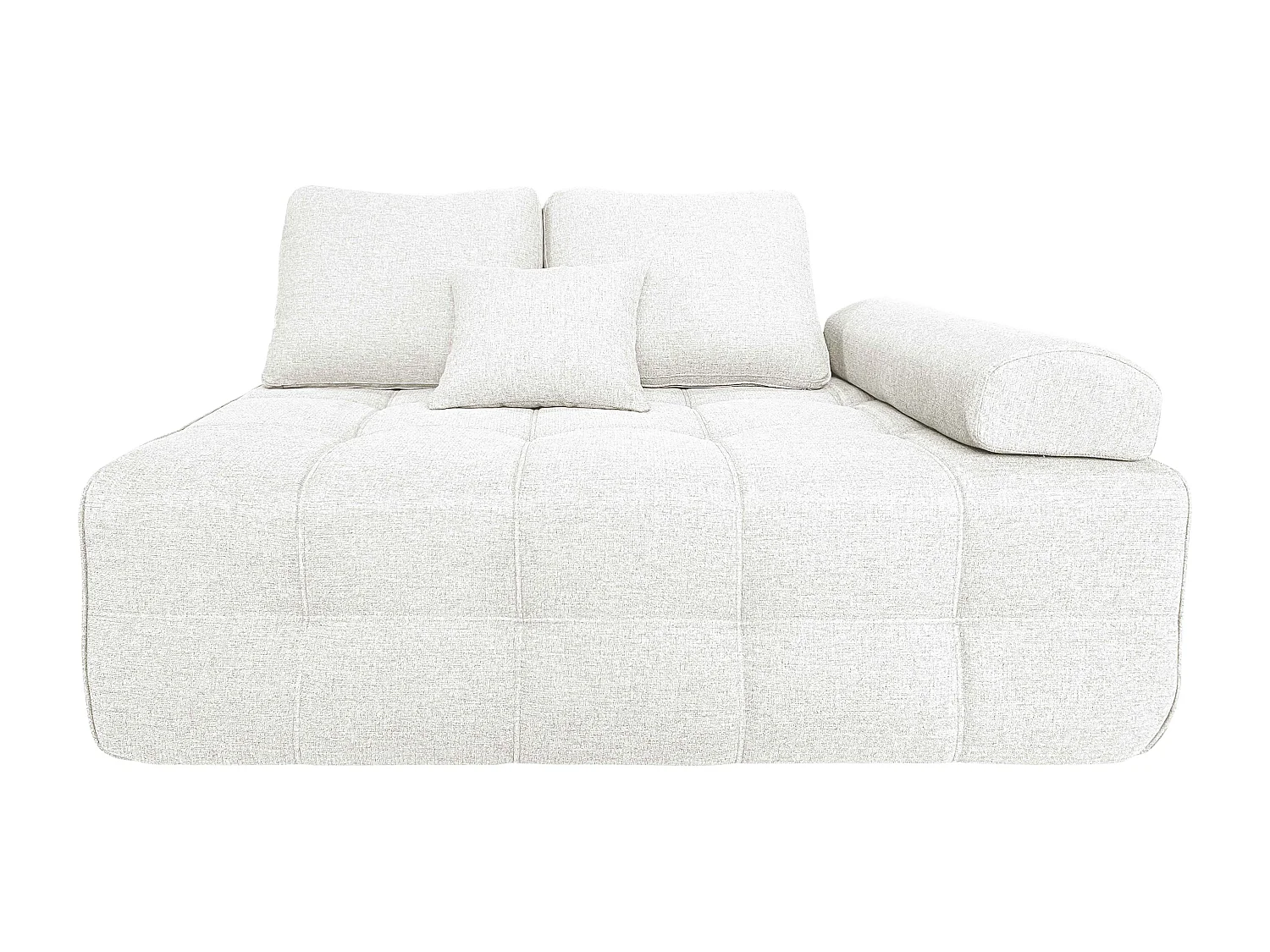 Canapé modulable 4 places en tissu avec pouf écru L 282 cm