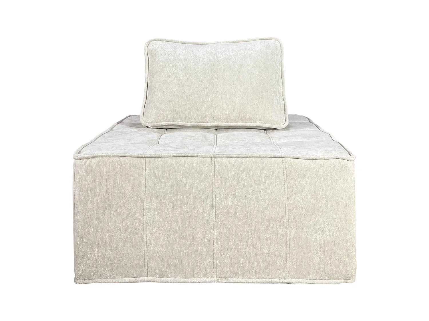 Canapé modulable 2 places en tissu avec coussins écru