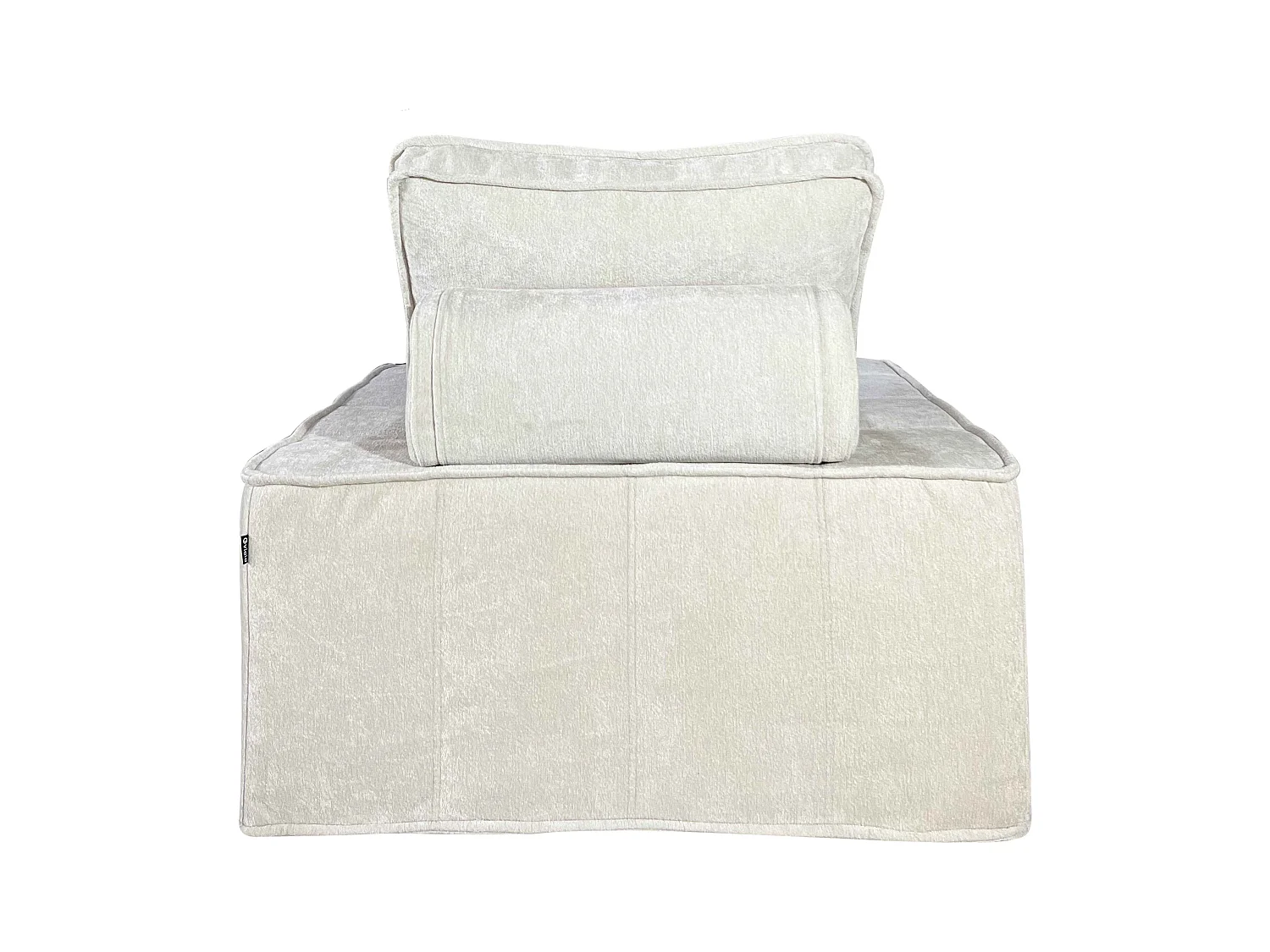 Canapé modulable 2 places en tissu avec coussins écru