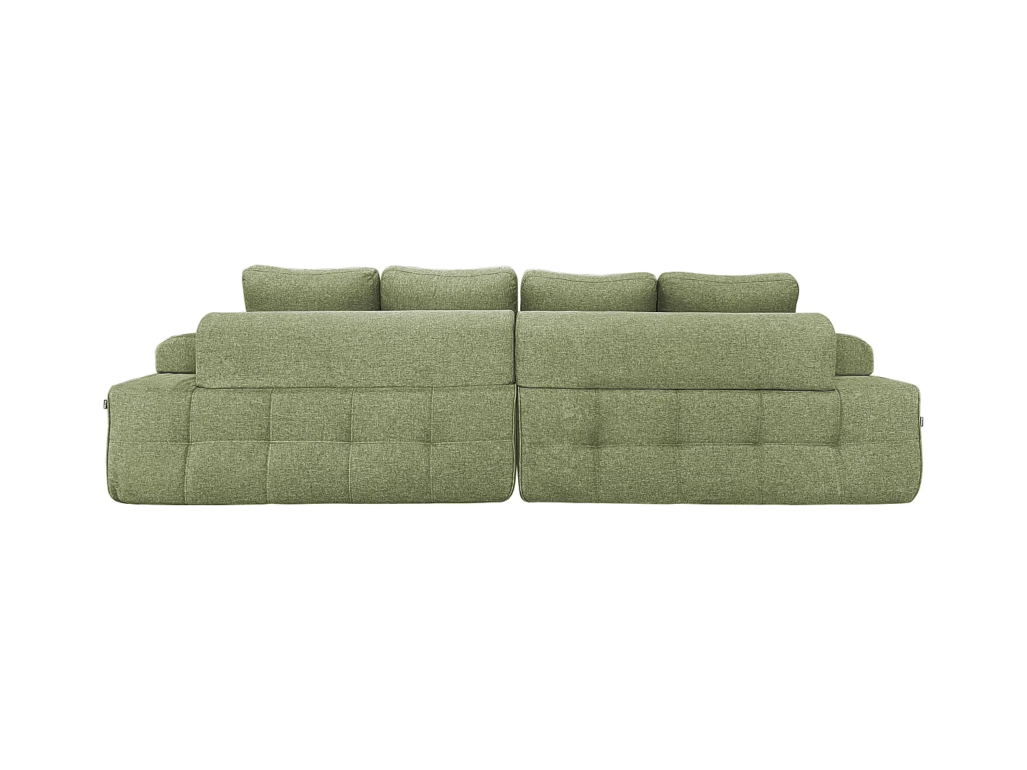 Canapé modulable 4 places en tissu avec coussins vert