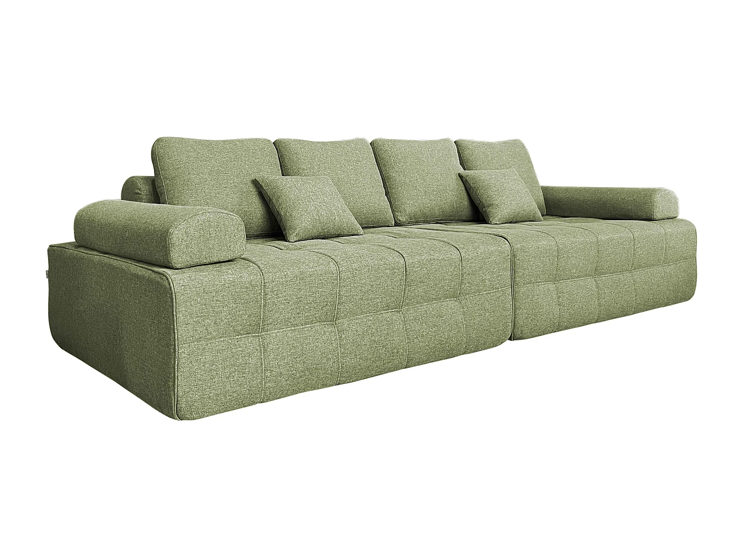 Canapé modulable 4 places en tissu vert L 282 cm